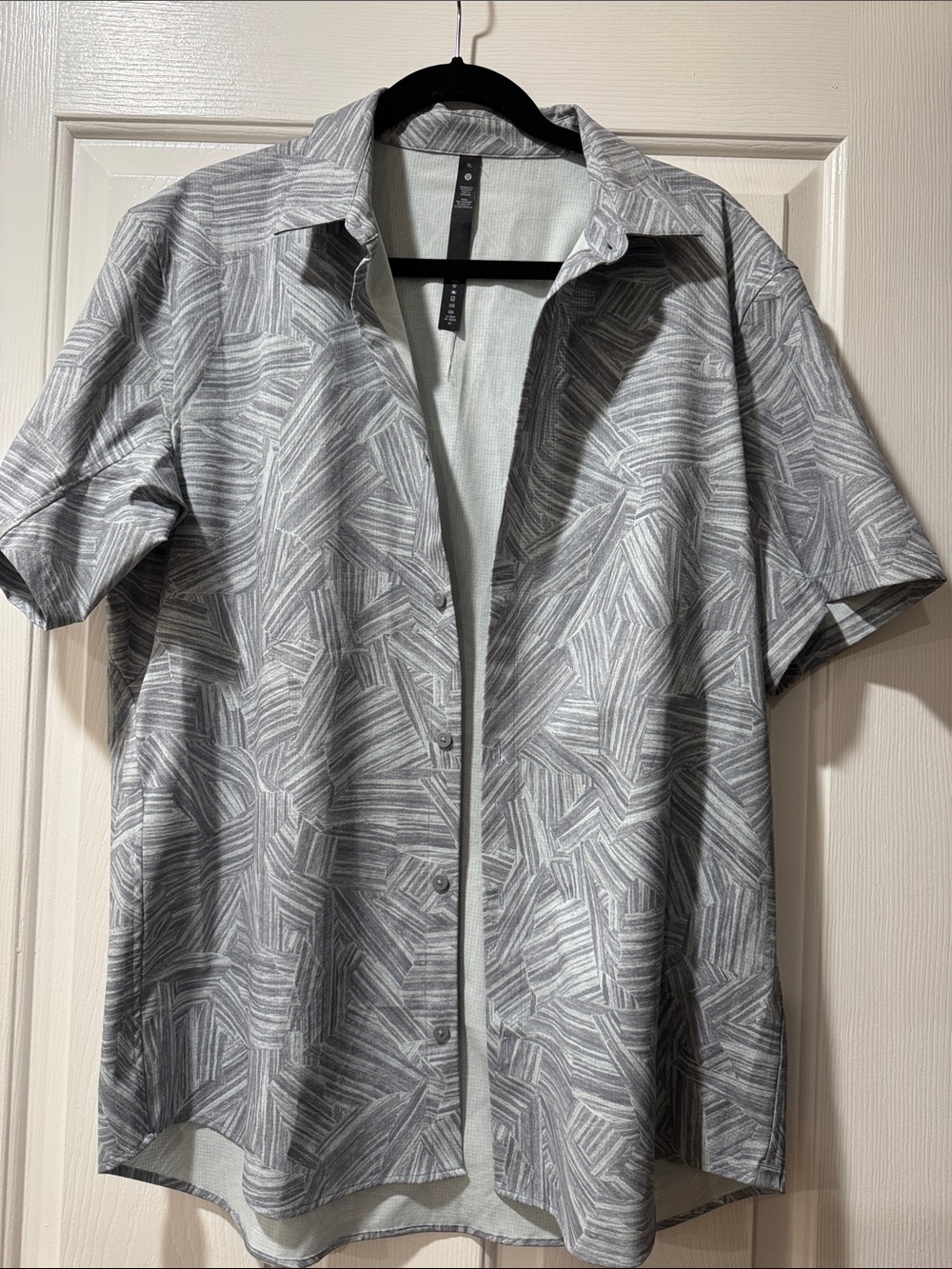 Light blue / grey Patterned Short Sleeve Button Shirt